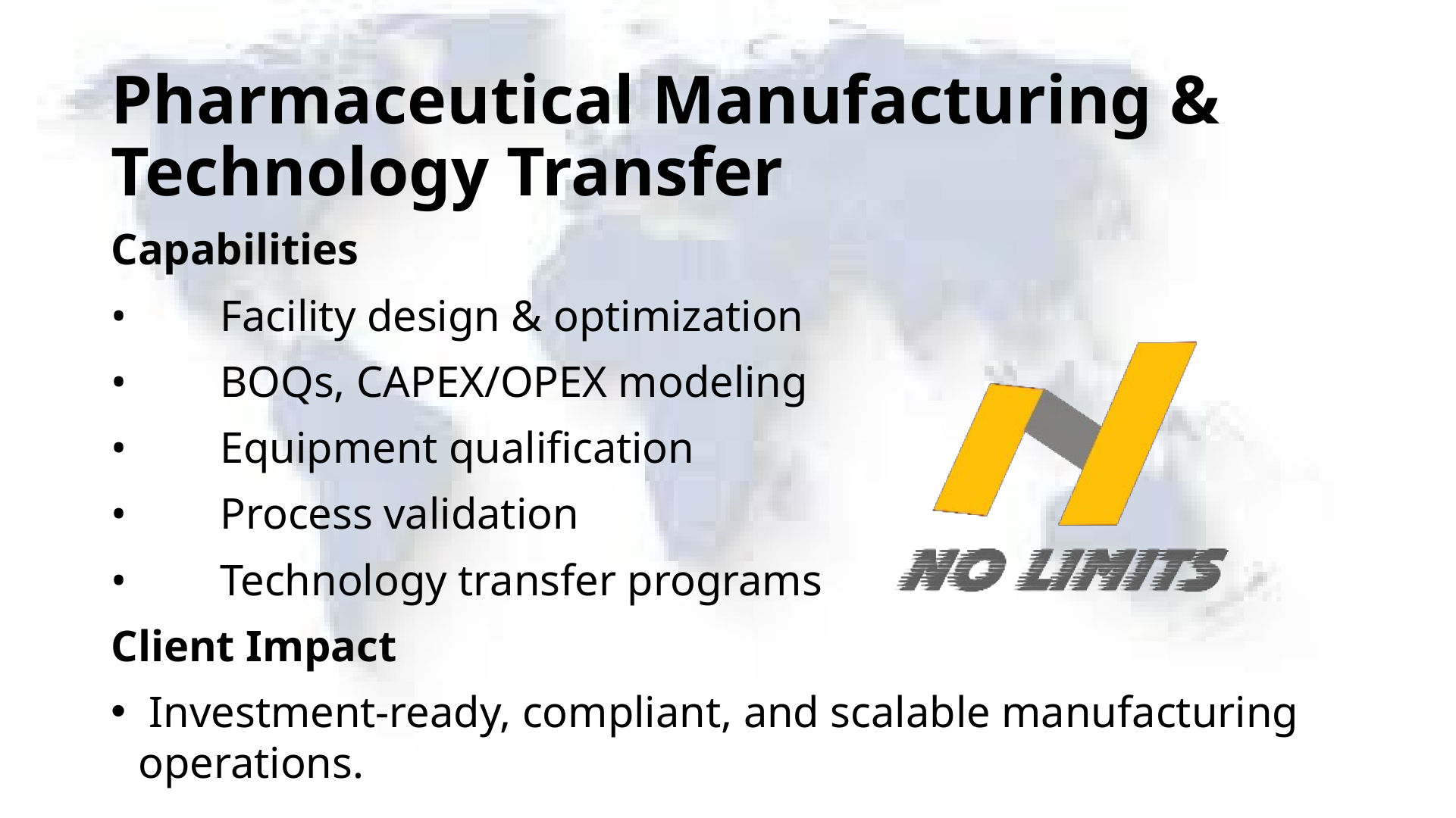 Pharmaceutical Manufacturing & Technology Transfer slide preview