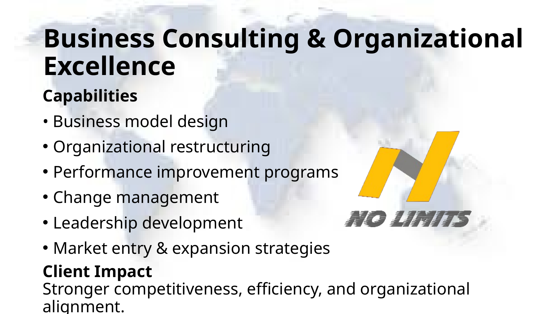 Business Consulting & Organizational Excellence slide preview